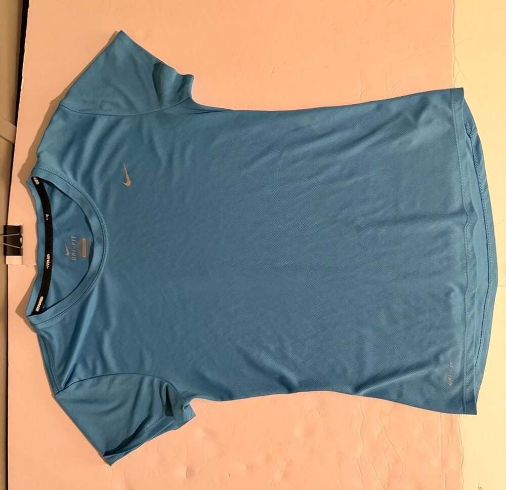Nike Dri-FIT Women's Aqua Blue Short-Sleeve Athletic T-Shirt Size S